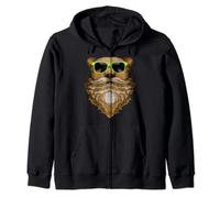 Mens Bear Beard Design, Burly Loving Men, Bears Bearded Gift Zip Hoodie