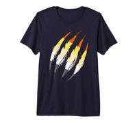 Mens Bear Pride Claw Marks Gay Men LGBT Bear Flag Premium T-Shirt
