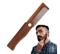 Mens Beard Comb | Pocket Beard Comb - Wooden, Anti-Static for, Cleaner, Folding Pocket & Mustache Brush for Men