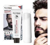 Mens Beard Dye - Beard Coloring Shampoo for Men | 60ML Mustache Dye Kit, Long Lasting Coloring Cream, For B And Mustache, Natural Look Gray Coverage, Professional Facial Hair Care