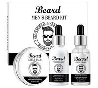 Men's Beard Grooming Kit with Shampoo, Oil, Balm - Complete Beard Care Set for Growth, Moisturizing, Styling - Valentine's Day, Father's Day, Birthday gifts - Complete beard care for men