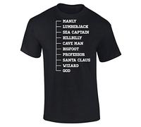 Mens Beard Ruler Scale Length Funny Slogan T-Shirt Black (L)