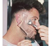Men's Beard Shaping Tool With Inbuilt Comb Transparent Template Styling Comb Templates for Goatee Mustache Sideburns, Jaw Cheek/Neck Line, Symmetric/Curve/Step Cut (Clear)