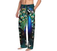 Men's Beautiful peacock Print Sleepwear Pajama Pants,soft Drawstring Lounge Sleep Pants with Pockets
