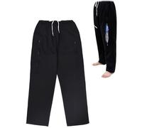 Men's Bedridden Patient Clothing for Men Patient Clothing with Zip Design, Patient Care Clothes for Fracture Rehabilitation, Bed Rest Disability Elderly Women(Black,L)