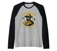 Mens Beekeeping Dad Beekeeping Papa Apiarist Daddy Fathers Day Raglan Baseball Tee