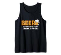 Mens Beer Because You Cant Drink Bacon Funny BBQ Grilling Lovers Tank Top
