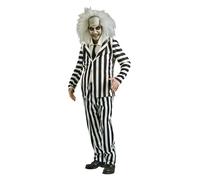 Mens Beetlejuice Costume Striped Suit Black & White Adult Halloween Fancy Dress