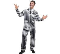 Mens Beetlejuice Style Black & White Striped Suit Costume (Extra Large (46-48 chest))