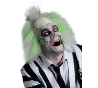 Smiffys Beetlejuice Adult Wig with Fabric Bald Head White and Green Colours Officially Licensed Warner Brothers Wig Fabric Bald Effect Halloween Mens Adult Wig