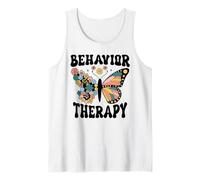 Mens Behavior Therapy Groovy Women Retro Therapist Squad Tank Top