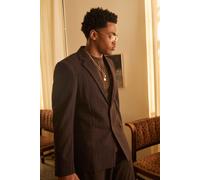 Mens Beige Pinstripe Slim Fit Blazer, Beige 40