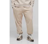 Mens Beige Plus Basic Regular Fit Jogger, Beige 5XL