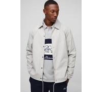 Mens Beige Regular Fit Collared Coach Jacket, Beige S