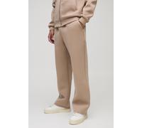 Mens Beige Straight Leg Bonded Scuba Joggers, Beige M