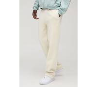 Mens Beige Straight Leg Distressed Washed Jogger, Beige M