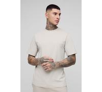 Mens Beige Tall Basic Crew Neck Regular Fit T-shirt, Beige XL