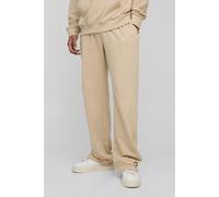 Mens Beige Tall Lightweight Loopback Relaxed Fit Basic Joggers, Beige M