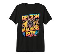 Mens Belgian Malinois Boy Cartoon Pet Dog Breed Fun Mal Dog Premium T-Shirt
