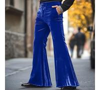 Men's Bell Bottoms Size M-2XL Velvet Loose Fit | Soft velvet fabric, loose flared , elastic waist comfort, solid color design, M to 2XL sizes