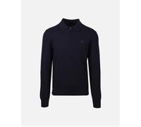 Men's Belstaff Drift Knitted Long Sleeve Polo Dark Ink - Black - Size: 40