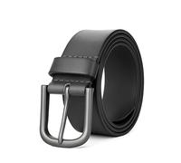 Mens Belt 100% Genuine Leather Belt for Men with Anti-scratched Buckle, Classy Mens Black Belts For Jeans And Dress (Black 2, Large (36"-40"))