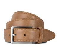 Mens Belt Black Leather Lined Belts for Men Smart Casual Jeans Belt 1.25" for Everyday use (Tan Belt, Medium (32"-35"))