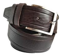 MENS BELT BROWN 100% ITALIAN FULL GRAIN SINGLE SKIN HIDE LEATHER BELT DIAGONOL TIP 40MM (XXL 42-46 INCHES)