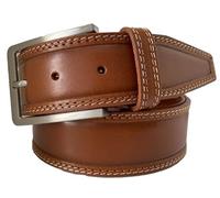 MENS BELT DOUBLE STITCHED 100% ITALIAN SINGLE SKIN HIDE LEATHER 40MM FORMAL CASUAL JEANS TROUSERS CHINOS SHORTS (HONEY TAN, LARGE-36-38-INCHES)