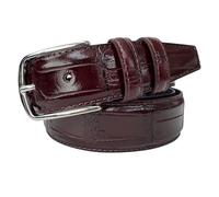 MENS BELT ITALIAN CROCDILE PRINT BURGUNDY (SMALL 30-32 INCHES)