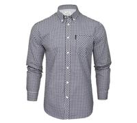 Mens Ben Sherman Button Down Long Sleeve Gingham Fine Check Shirt 59141 - Blue