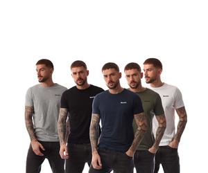 Men's Bench Oliver 5 Pack T-Shirts in Multicolour