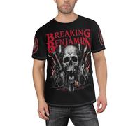 Men's Benjamin Rock Band Breaking Printed Short-Sleeved Shirts Versatile Round-Neck Tops Comfortable and Trendy Shirts Multicolor L