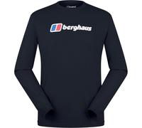 Men's Berghaus Big Logo Long Sleeve Tee - Black, Taupe and Green, New