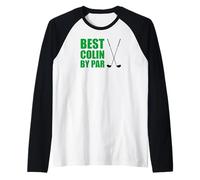 Mens Best Colin by Par Golfer Name Pun Raglan Baseball Tee