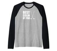 Mens Best Colin by Par Golfer Name Pun Raglan Baseball Tee