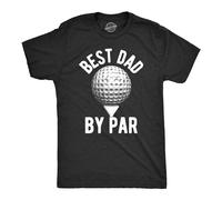 Mens Best Dad by Par T Shirt Funny Fathers Day Golf Tee Golfing Gift for Golfer (Heather Black - Dad by Par) - XL