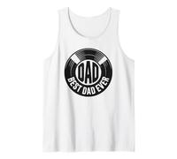 Mens Best Dad Ever Vinyl Record Retro Music Graphic Tank Top