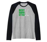 Mens Best David by Par Golfer Name Pun Raglan Baseball Tee