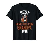 Mens Best Hereford Cow Grandpa Ever Cute Cattle Value Graphic T-Shirt