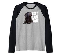 Mens Best Lab Dad Chocolate Lab Dad The Lab Father Brown Labrador Raglan Baseball Tee