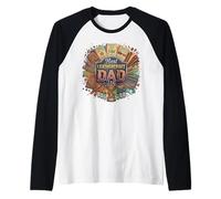 Mens Best Leathercraft Dad Leatherworker Tooling Art Raglan Baseball Tee