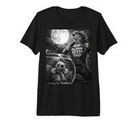 Mens Betta Fish Dad Funny Vintage Horror Graphic Mens Moon Selfie Premium T-Shirt