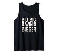 Mens Bid Big Win Bigger Funny Pitch Card Game for A Pitch Player Tank Top