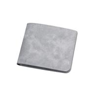 Mens Bifold Card Case, Unisex Slim Minimalist Wallets with ID Window, RFID Suede Leather Card Holder (Greyish White)