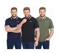Men's Big and Tall 3-Pack Polo T-Shirts Short Sleeve Polo Shirts for Men, Multipack Golf Polo Tops, Casual & Sports Men’s Polo T-Shirts, Everyday Men’s Clothing Black, Navy, Khaki 3XL