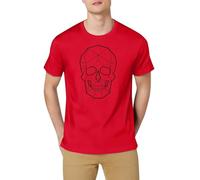 Men's Big and Tall Shirts Summer Cotton Short Sleeve Tee Crew Neck Casual Top Basic Oversize T-Shirts Mens Striped Shirt Novelty Party Clubwear Beach Holiday Blouse Sweatshirt （Red, XXL