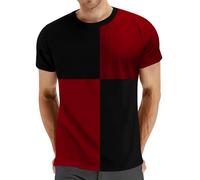 Men's Big and Tall Short Sleeve T-Shirts Cotton Oversized Crew Neck Tops Summer Casual Soft Loose Basic Tees Party Fancy Dress Costume T-Shirt Pull Over （M Wine