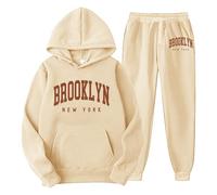 Mens Big and Tall Tracksuit Set Full Zip Jogging Sports Gym Suit 2 Piece Athletic Contrast Sweat Suits with Hoodie Athletic Set Sweatsuit for Men UK Holiday Clothing (Beige, XXL)