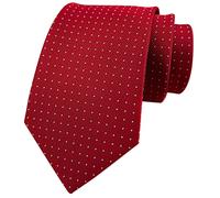 Mens Big Boy Solid Wine Red Tie with White Pin Dot Summer Woven Formal Neckties Boys